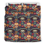 Sugar Skulls Flower Maxican Pattern Bedding Set