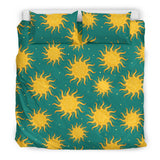 Sun Green Background Bedding Set