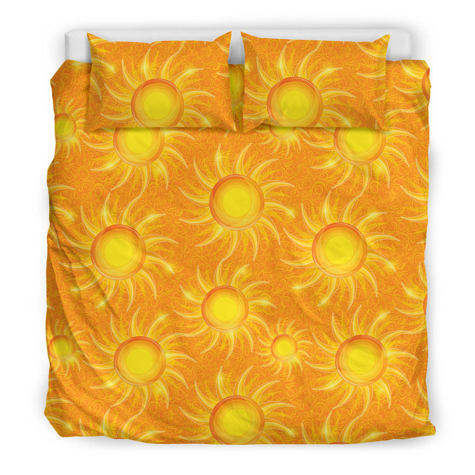 Sun Orange Background Bedding Set