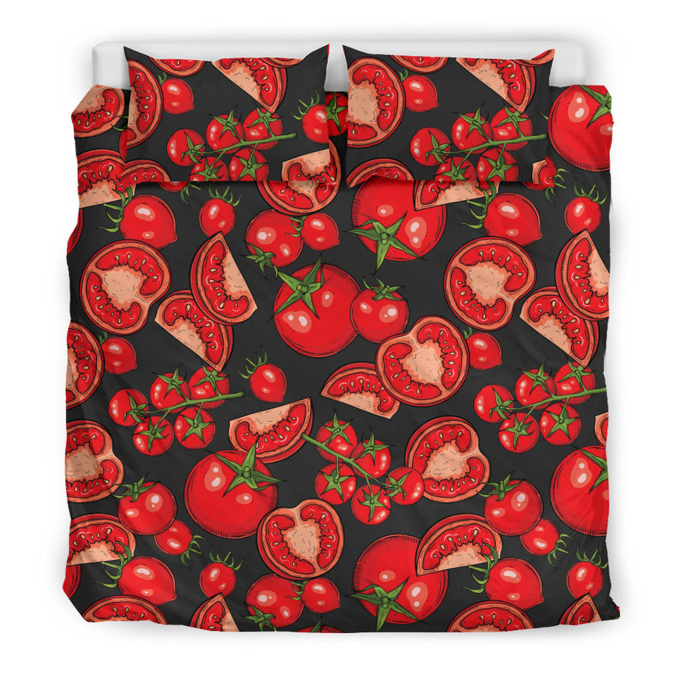 Tomato Black Background Bedding Set