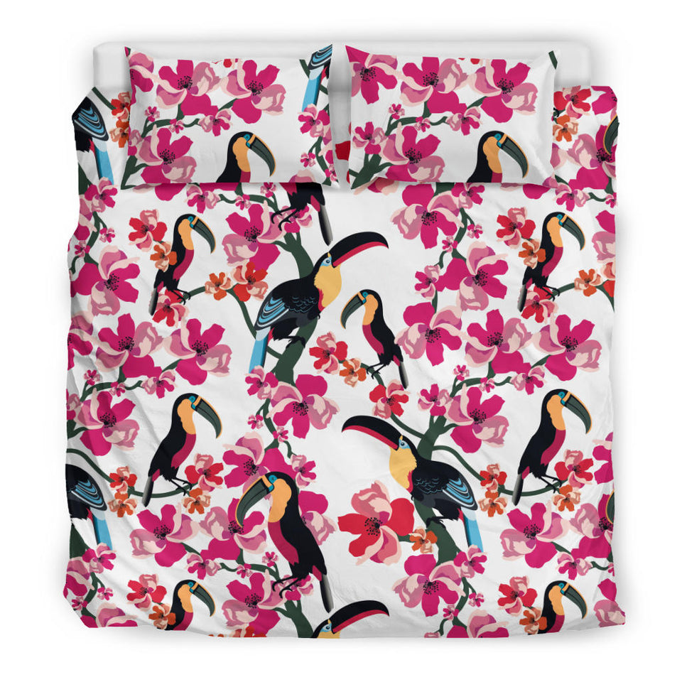 Toucan Flower Design Pattern Bedding Set