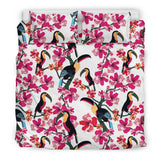 Toucan Flower Design Pattern Bedding Set