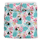 Toucan Tropical Flower Leave Pattern Bedding Set