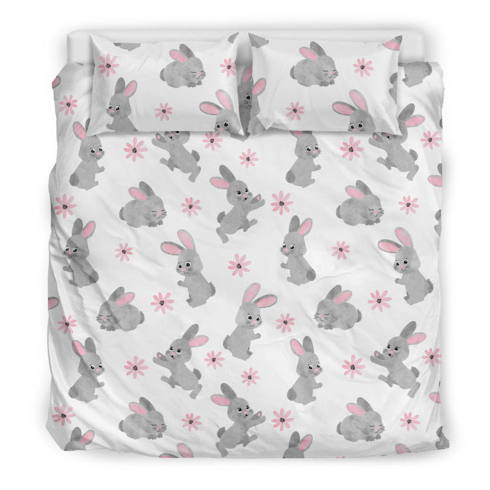 Watercolor Cute Rabbit Pattern Bedding Set