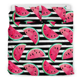 Watercolor Paint Textured Watermelon Pieces Bedding Set