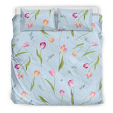 Watercolor Tulips Pattern Bedding Set