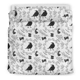 Crows Floral Wreath Rabbit Pattern Bedding Set