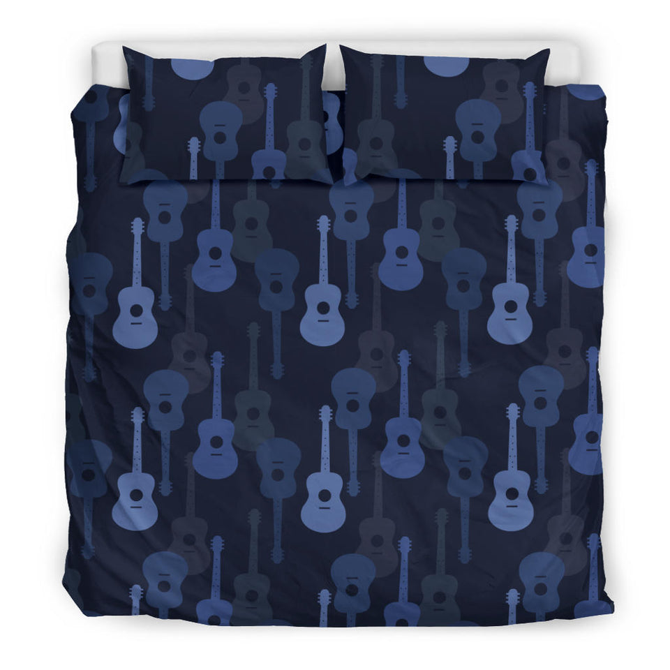 Blue Theme Guitar Pattern Bedding Set