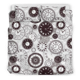 Classic Vintage Clock Pattern Bedding Set