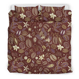 Coffee Bean Flower Pattern Bedding Set