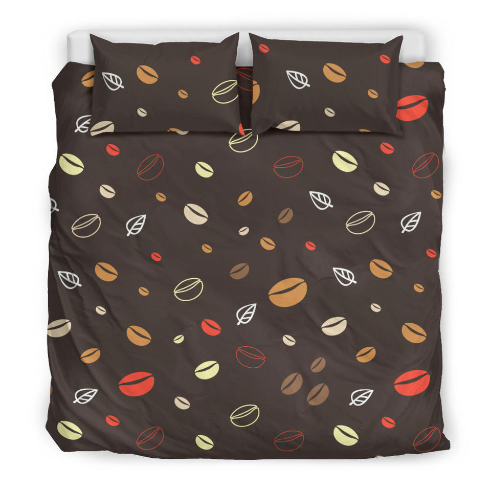 Coffee Bean Leave Pattern Bedding Set