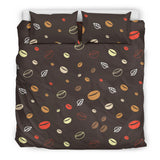 Coffee Bean Leave Pattern Bedding Set