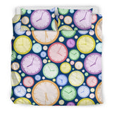 Colorful Clock Background Bedding Set