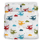 Colorful Helicopter Pattern Bedding Set