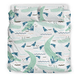 Crocodile Diver Pattern Bedding Set
