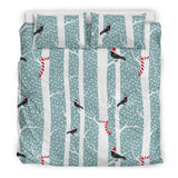 Crows Christmas Hat Scarf Bedding Set