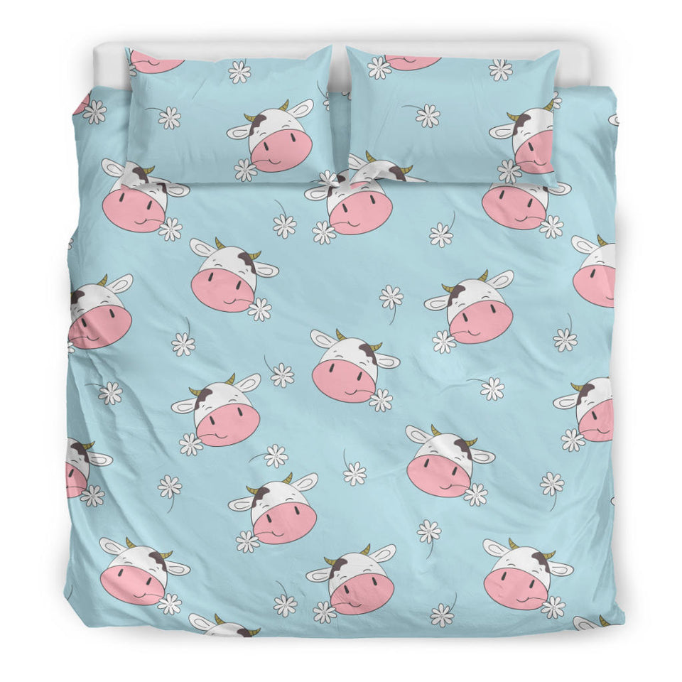 Cute Cow Flower Pattern Bedding Set