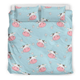 Cute Cow Flower Pattern Bedding Set