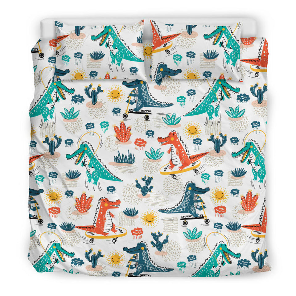 Cute Crocodile Pattern Bedding Set