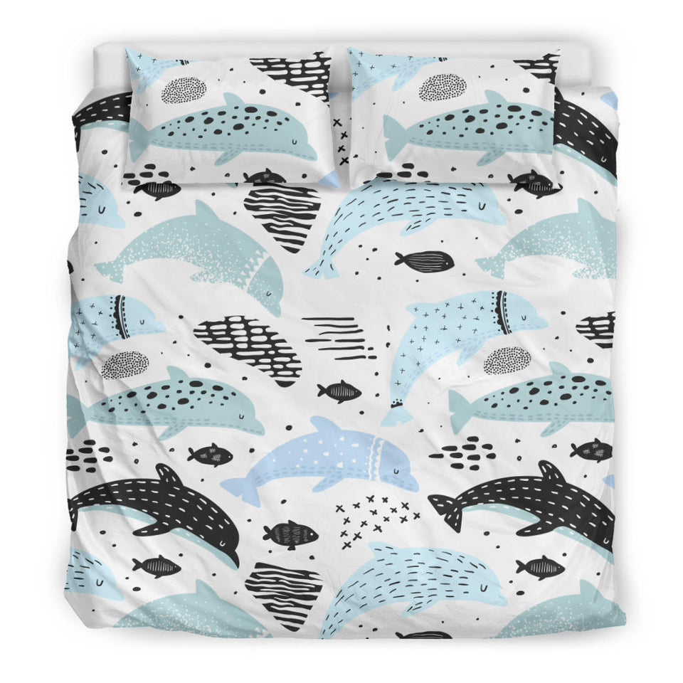 Cute Dolphins Childish Style Pattern Bedding Set
