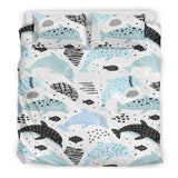 Cute Dolphins Childish Style Pattern Bedding Set