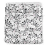 Cute French Bulldog Head Pattern Bedding Set