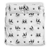 Cute French Bulldog Paw Pattern Bedding Set