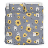 Cute Hamster Sunflower Pattern Background Bedding Set