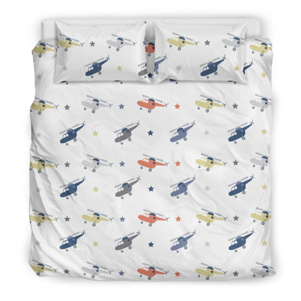 Cute Helicopter Star Pattern Bedding Set