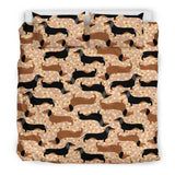 Dachshund Floral Background Bedding Set
