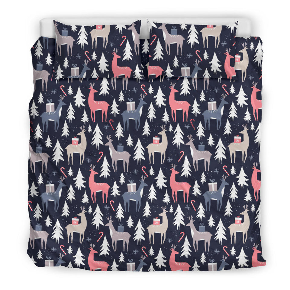 Deers Winter Christmas Pattern Bedding Set
