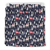 Deers Winter Christmas Pattern Bedding Set