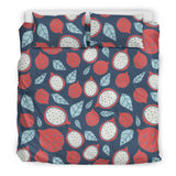 Dragon Fruits Dark Blue Background Bedding Set.