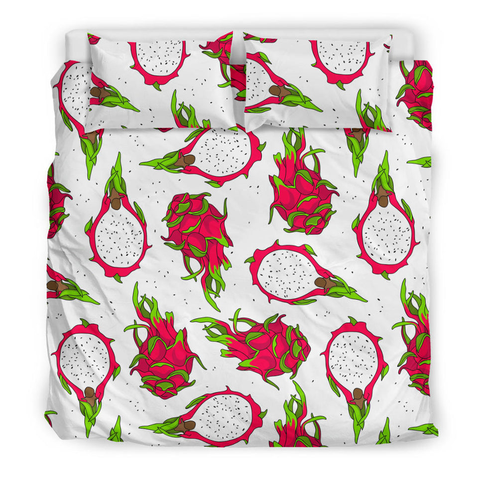 Dragon Fruits White Background Bedding Set