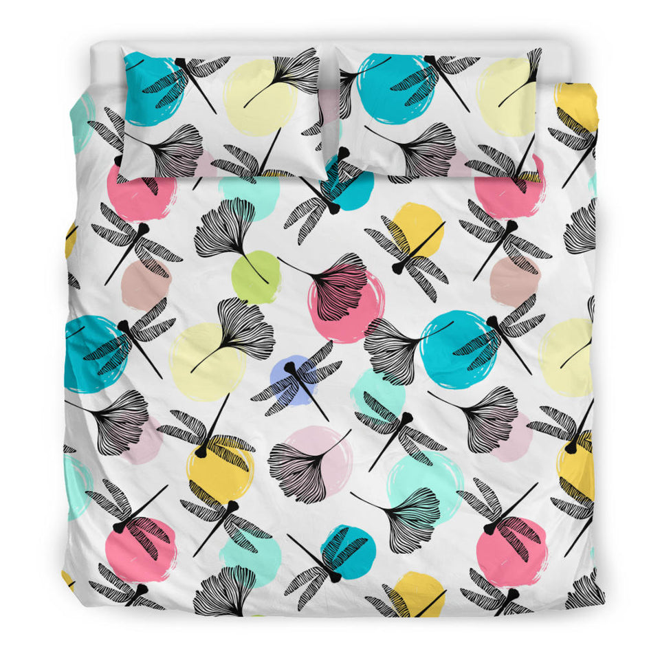 Dragonflies Ginkgo Leaves Pattern Bedding Set