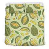 Durian Leaves Pattern Background Bedding Set