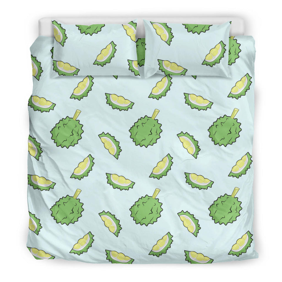 Durian Pattern Blue Background Bedding Set
