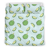 Durian Pattern Blue Background Bedding Set