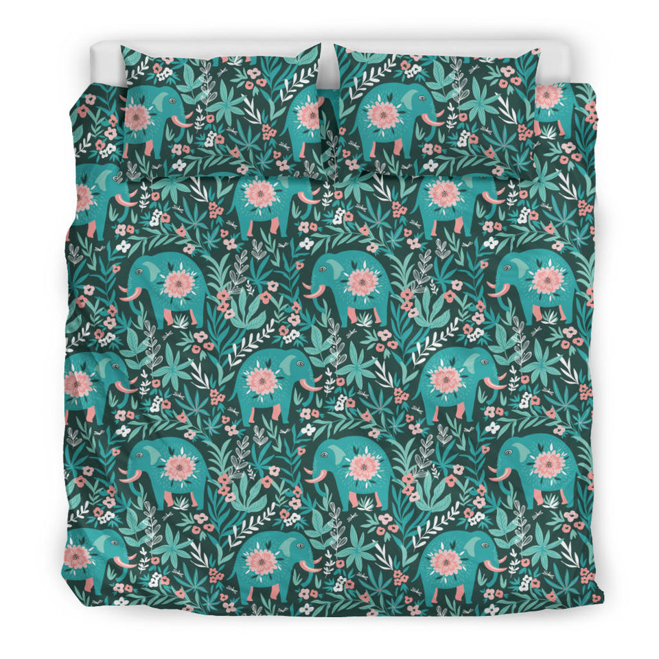 Elephants Jungle Pattern Bedding Set