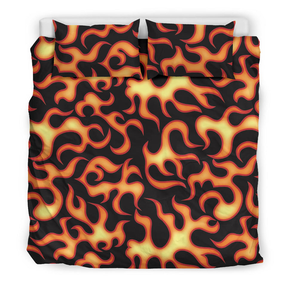 Fire Flame Dark Pattern Bedding Set
