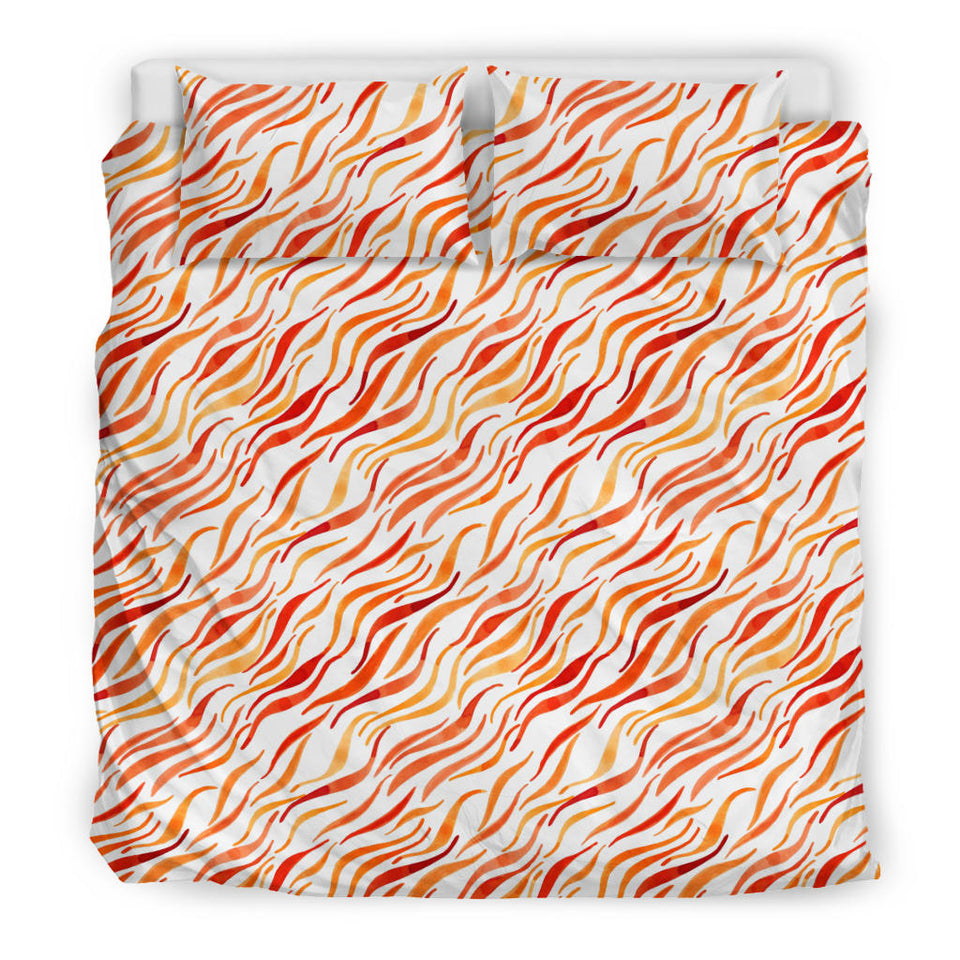 Fire Flame Watercolor Pattern Bedding Set