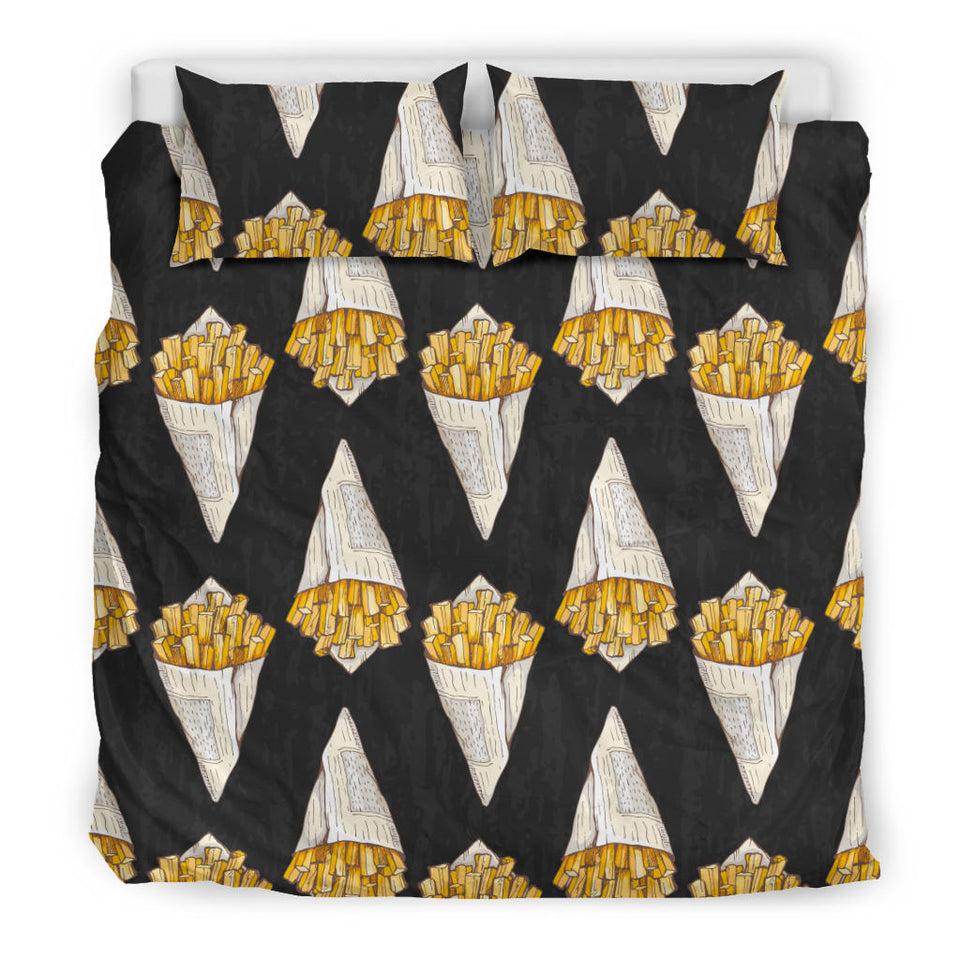 French Fries Dark Background Bedding Set