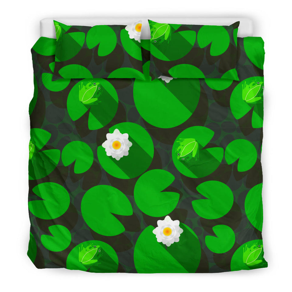Frog Waterlily Pattern Bedding Set