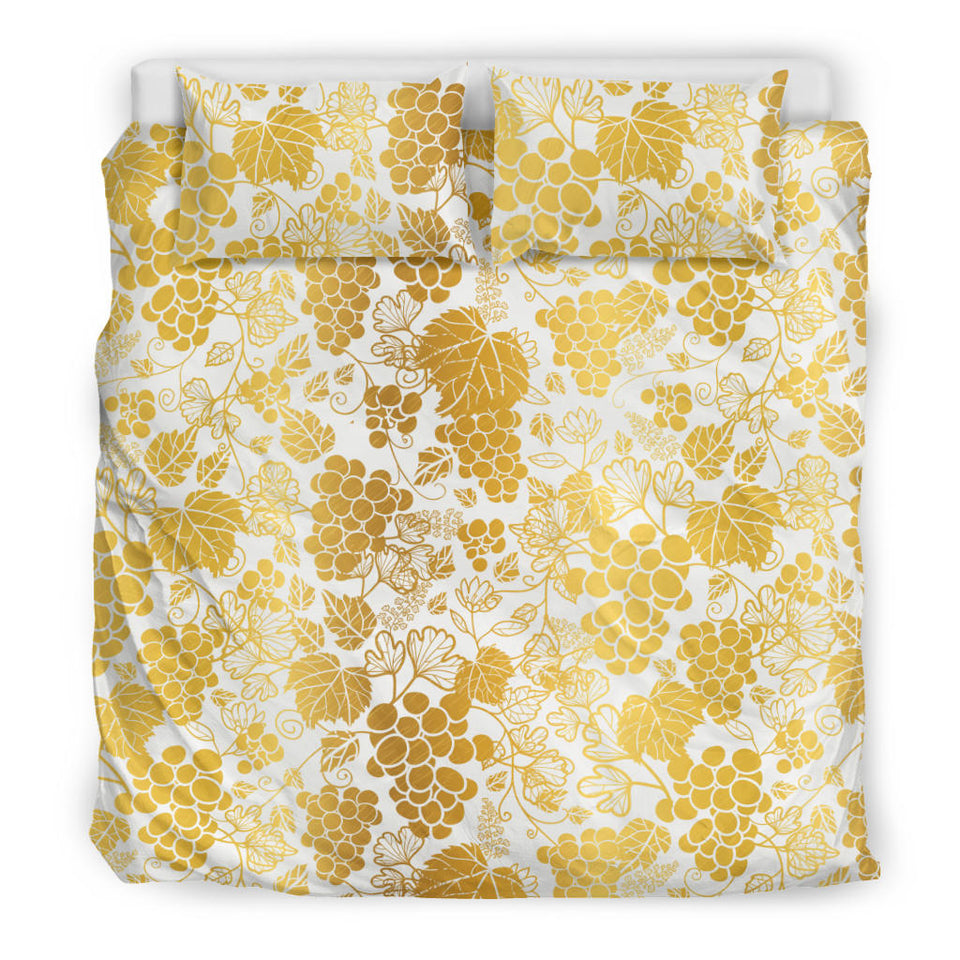 Gold Grape Pattern Bedding Set