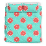 Grapefruit Green Background Bedding Set