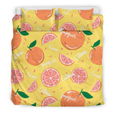 Grapefruit Yellow Background Bedding Set