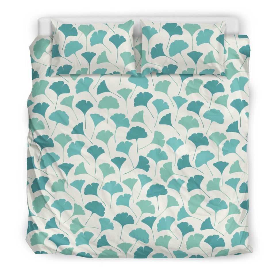 Green Ginkgo Leaves Pattern Bedding Set