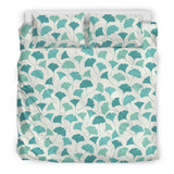 Green Ginkgo Leaves Pattern Bedding Set