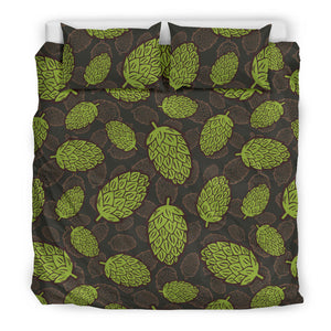 Hop Pattern Black Background Bedding Set