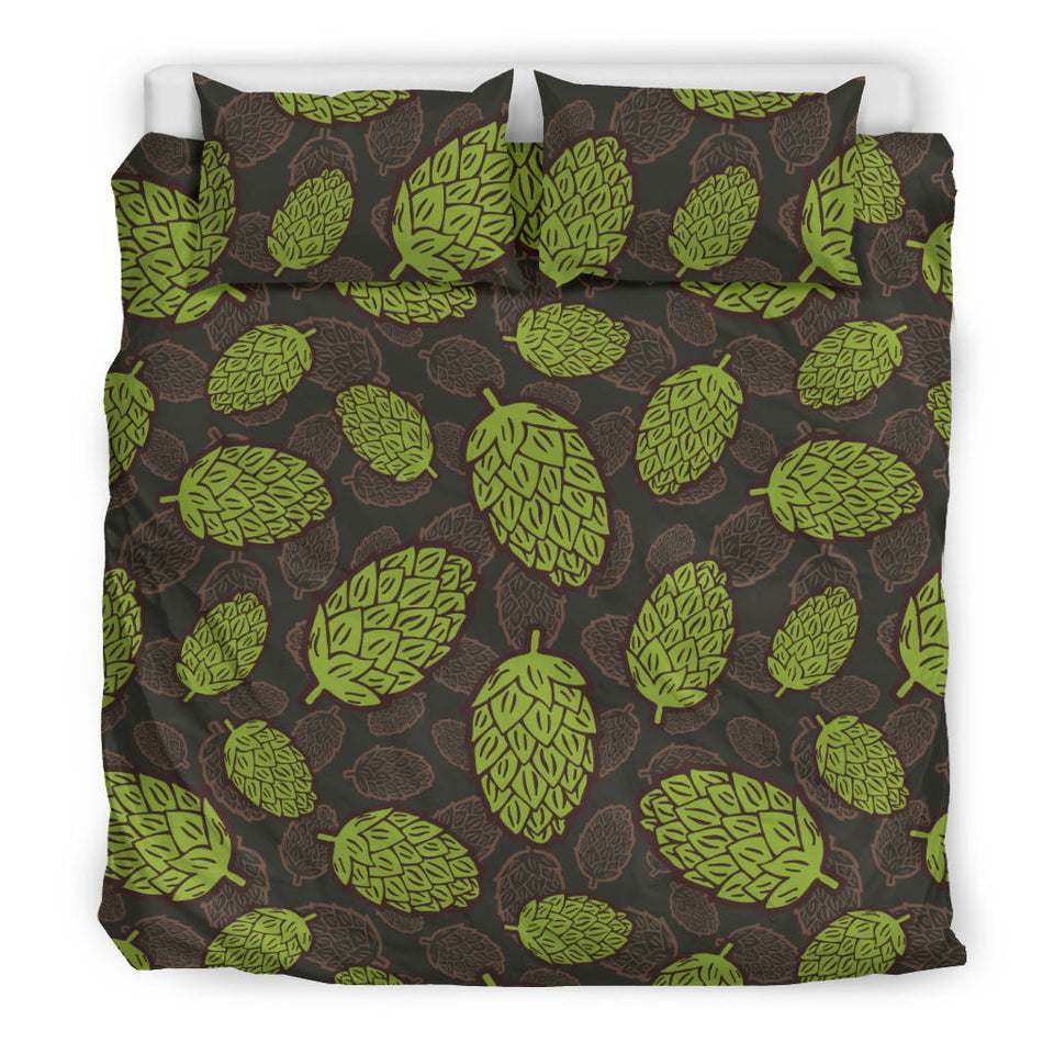 Hop Pattern Black Background Bedding Set